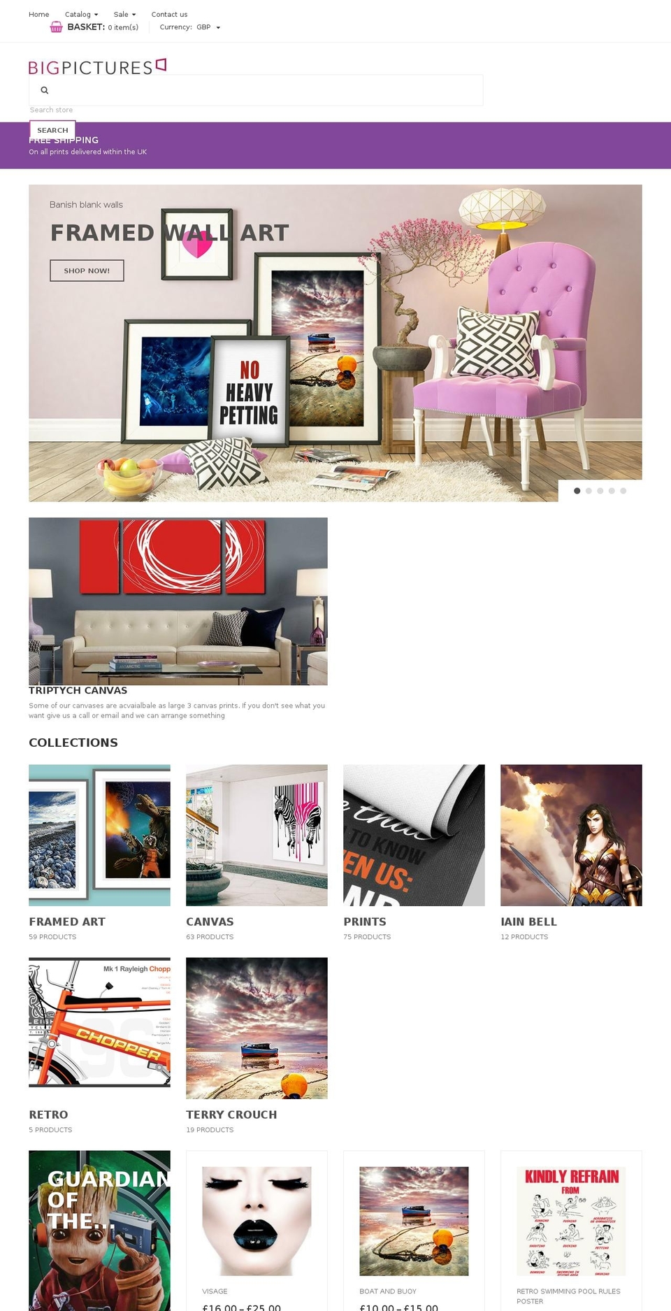 bigpictures.co.uk shopify website screenshot