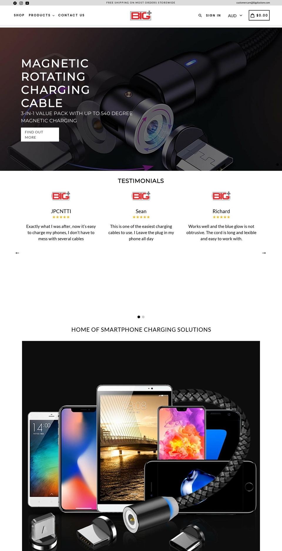 bigplusstore.com shopify website screenshot