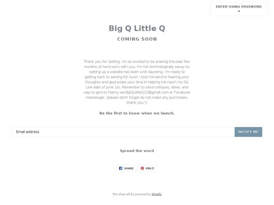 bigqlittleqhandmade.com shopify website screenshot