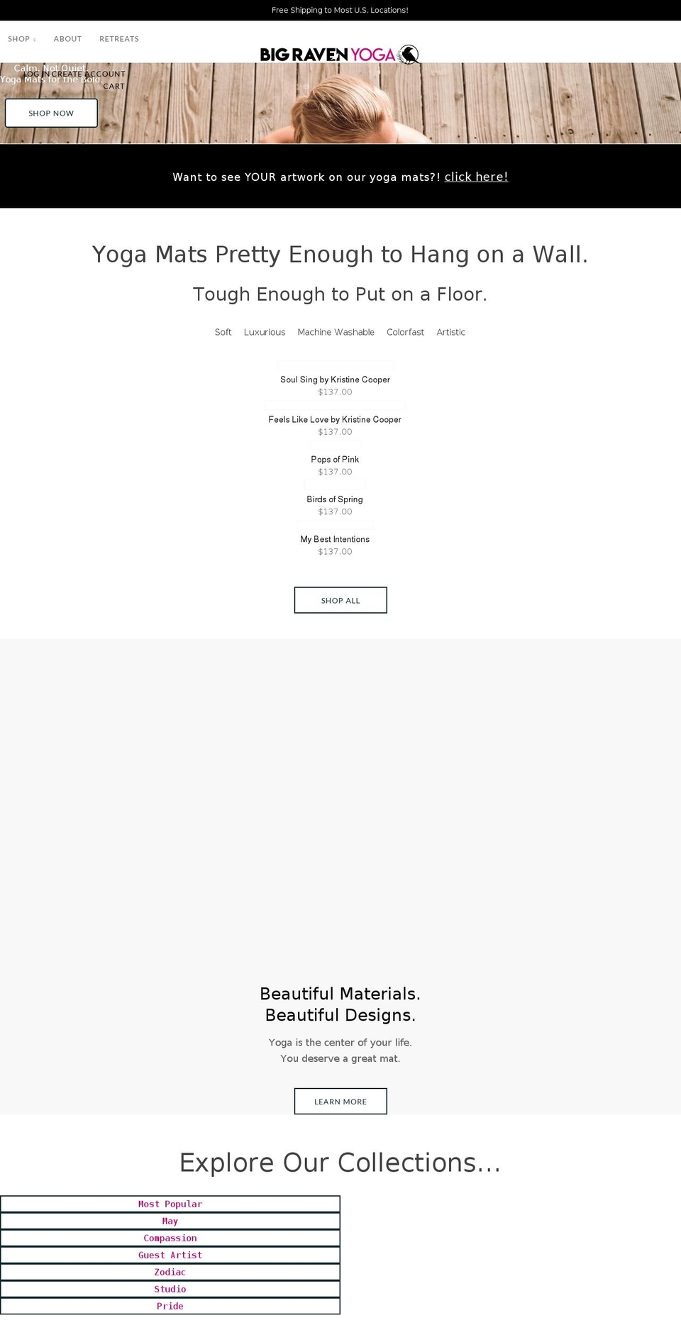 bigravenyoga.com — Shopify storefront screenshot