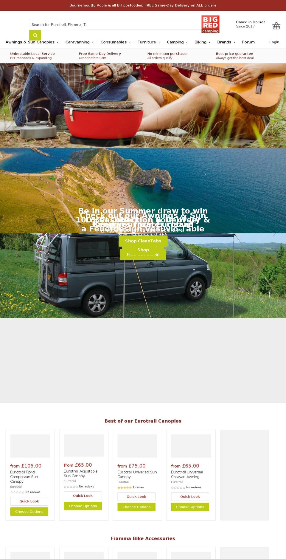 bigredcamping.com shopify website screenshot
