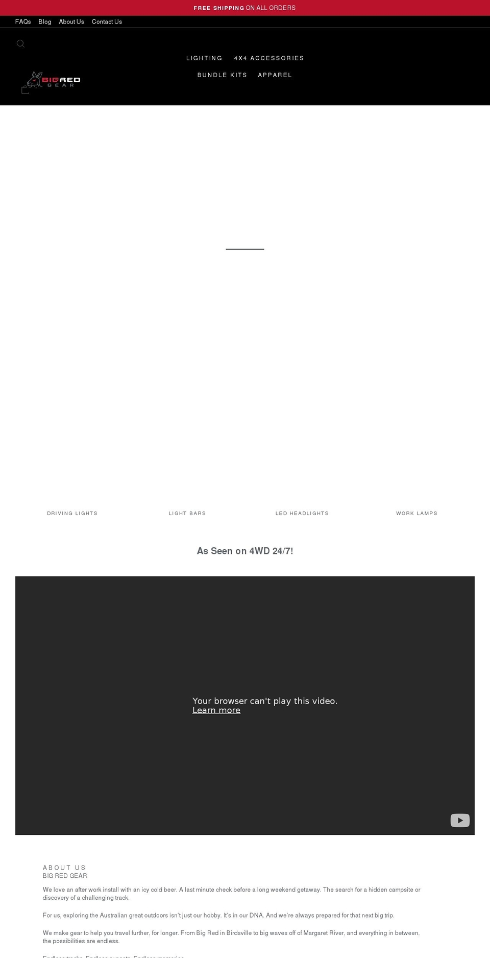 bigredgear.com.au shopify website screenshot