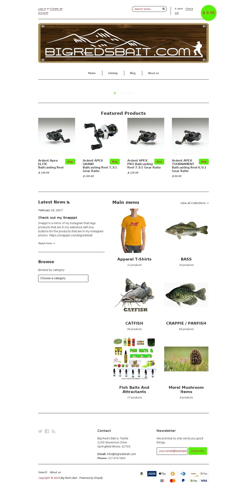 bigredsbait.com shopify website screenshot
