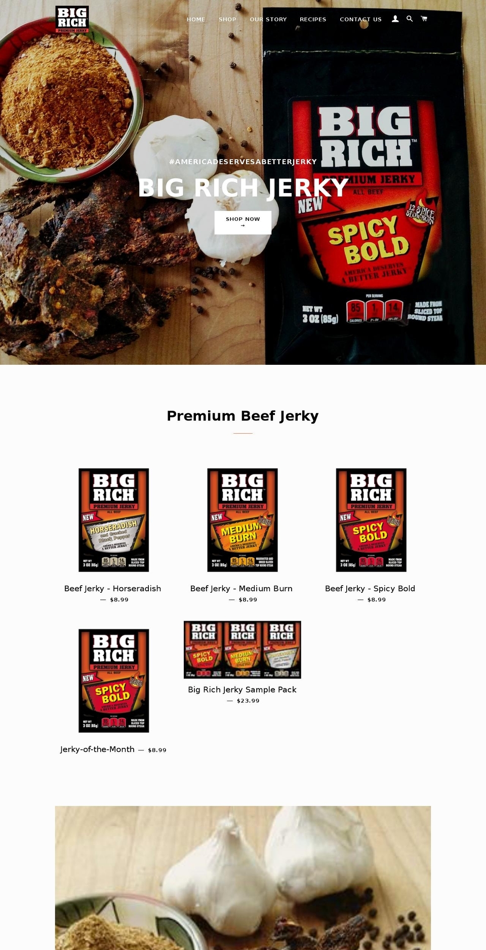 bigrichjerky.com shopify website screenshot