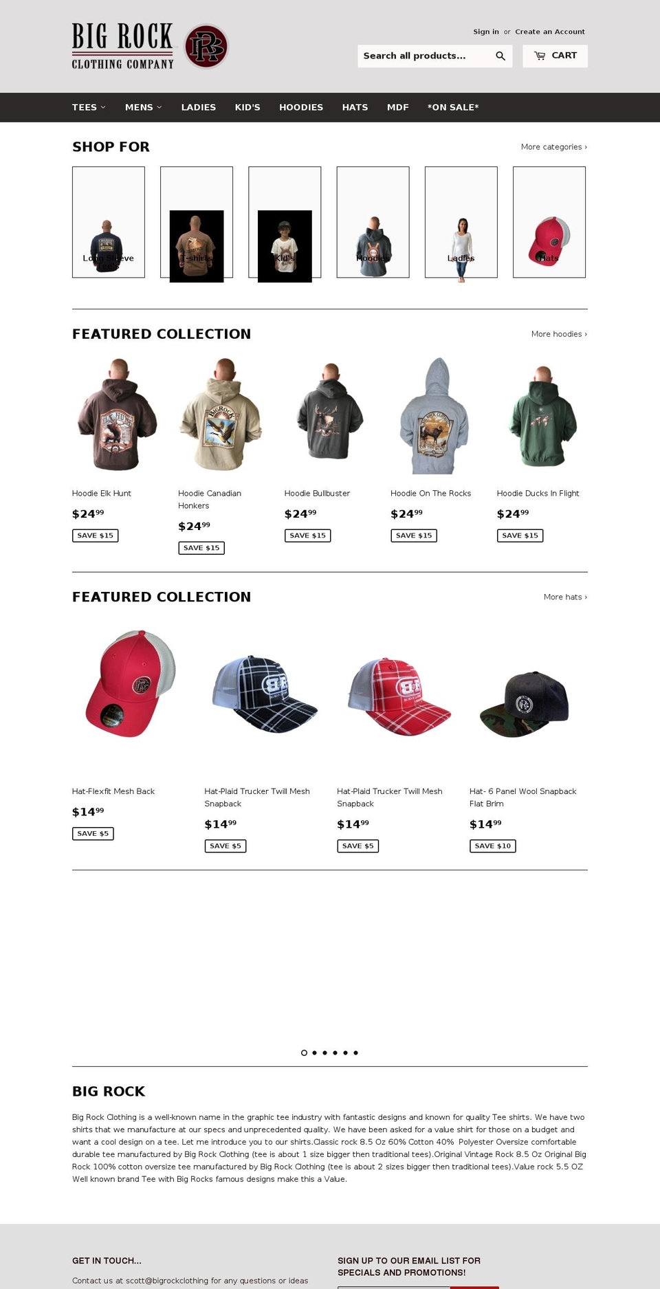 bigrockclothing.com shopify website screenshot