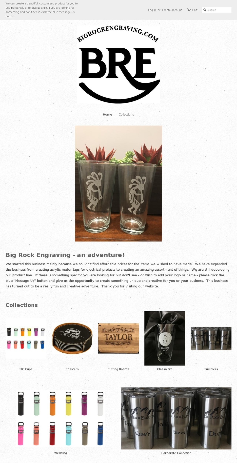 bigrockengraving.com — Shopify storefront screenshot