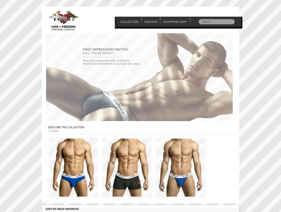 bigrogerunderwear.com — Shopify storefront screenshot