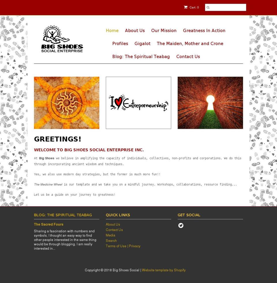 bigshoessocial.com — Shopify storefront screenshot