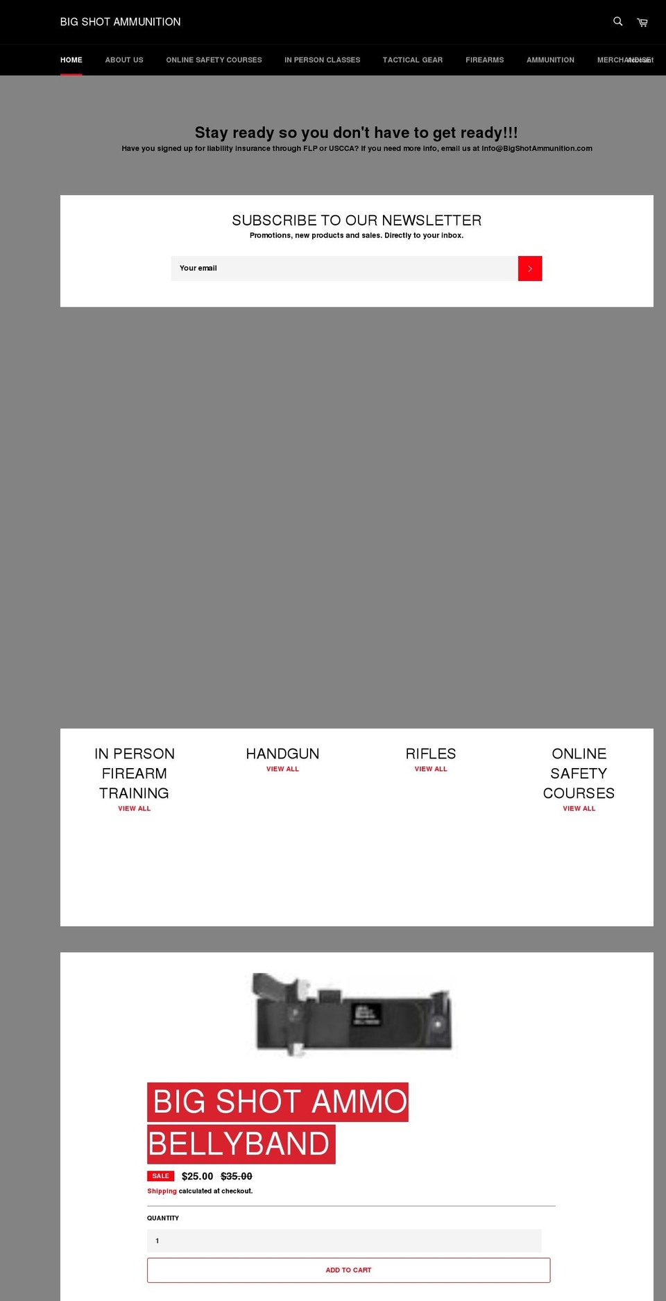bigshotammunition.com shopify website screenshot