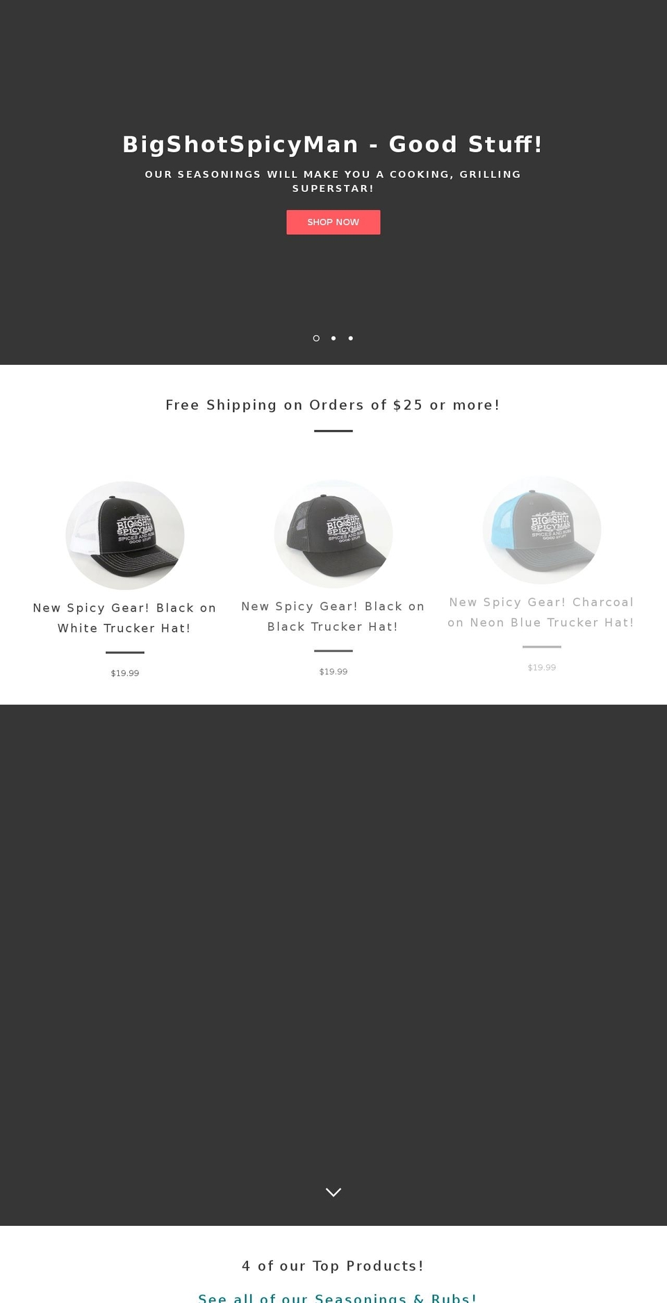 bigshotspicyman.com — Shopify storefront screenshot