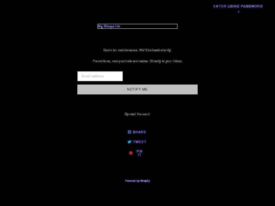 bigsleepsink.com shopify website screenshot