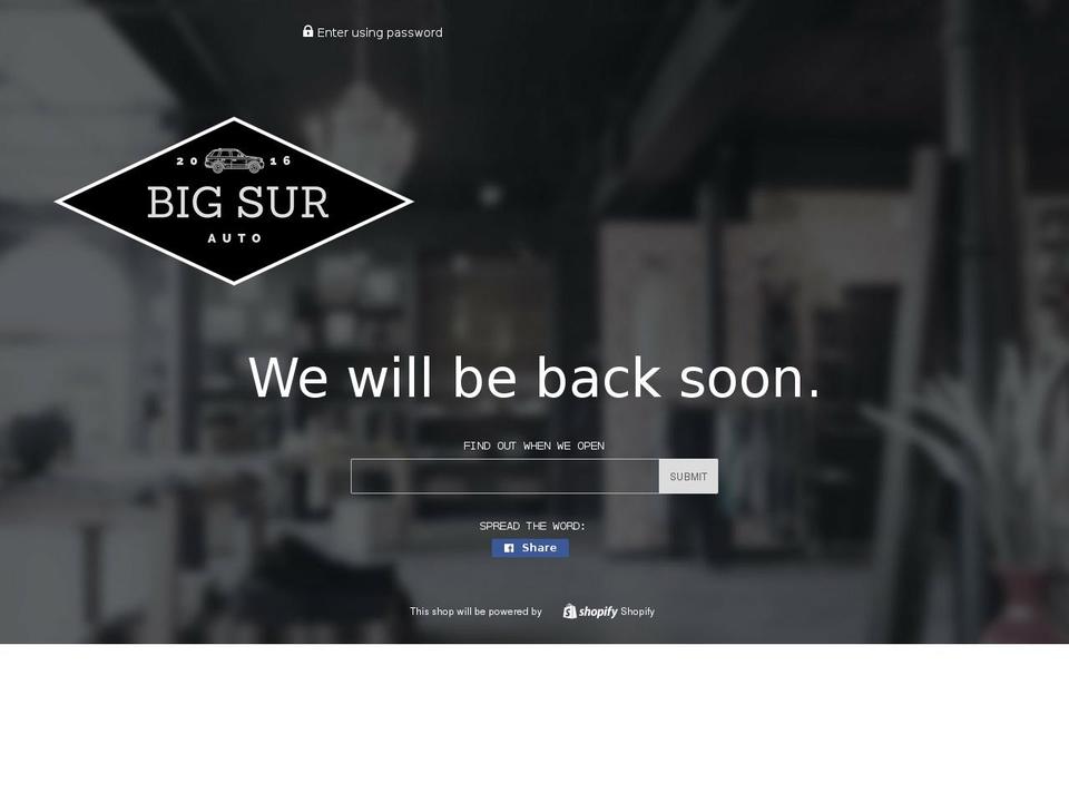 bigsurauto.com — Shopify storefront screenshot