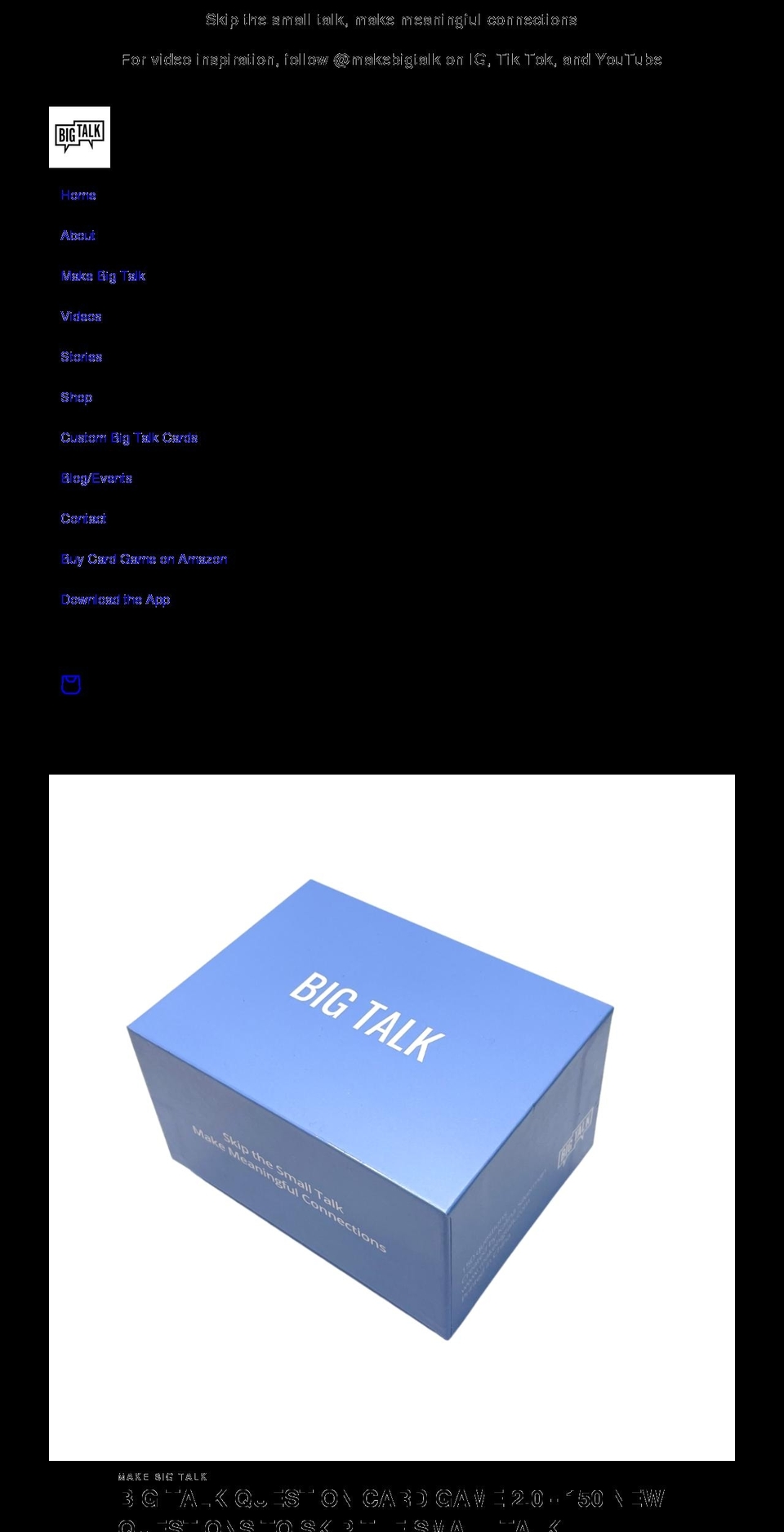bigtalkshop.com shopify website screenshot