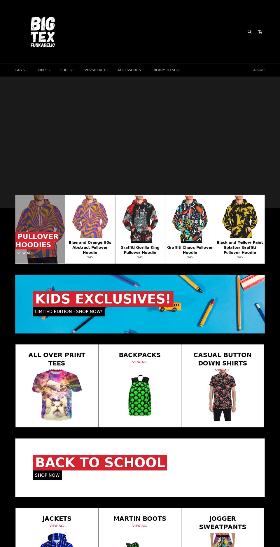 bigtexfunkadelic.com shopify website screenshot
