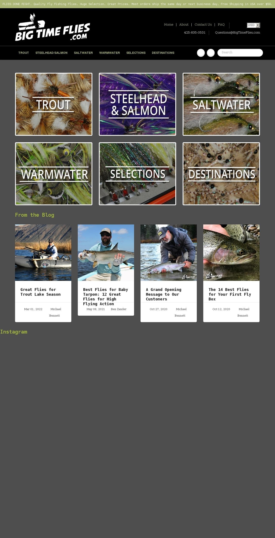 bigtimeflies.com shopify website screenshot