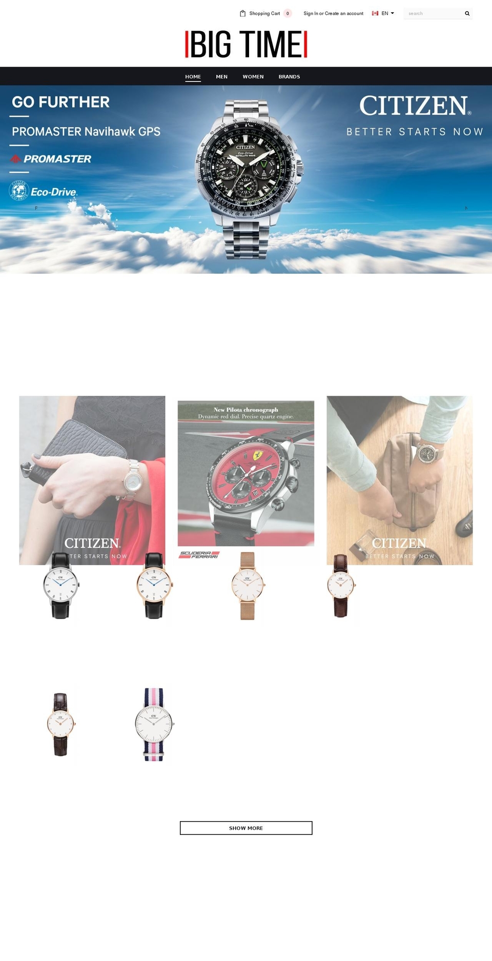 bigtimewatch.com — Shopify storefront screenshot