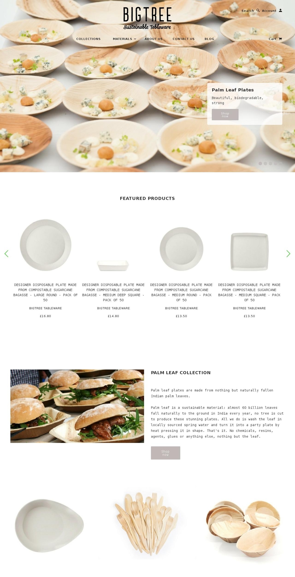 bigtreetableware.com shopify website screenshot