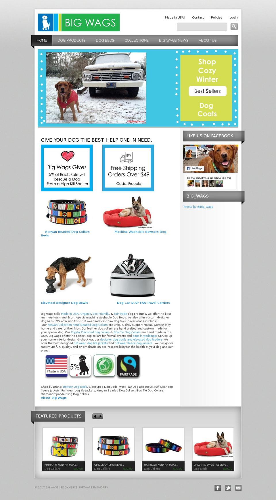 bigwags.com shopify website screenshot