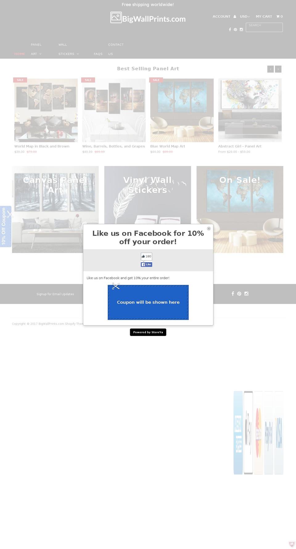 bigwallprints.com shopify website screenshot