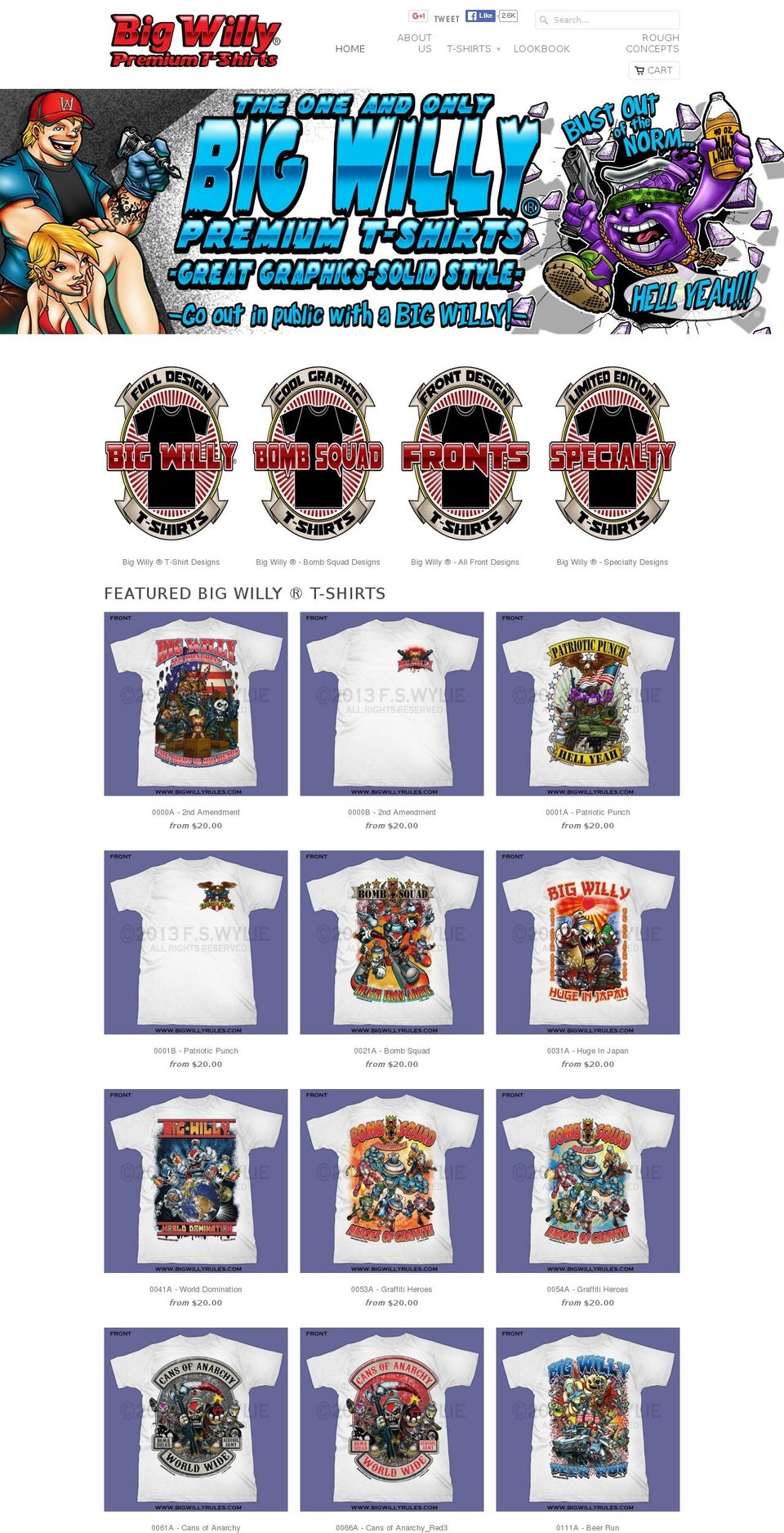 bigwillyrules.com shopify website screenshot
