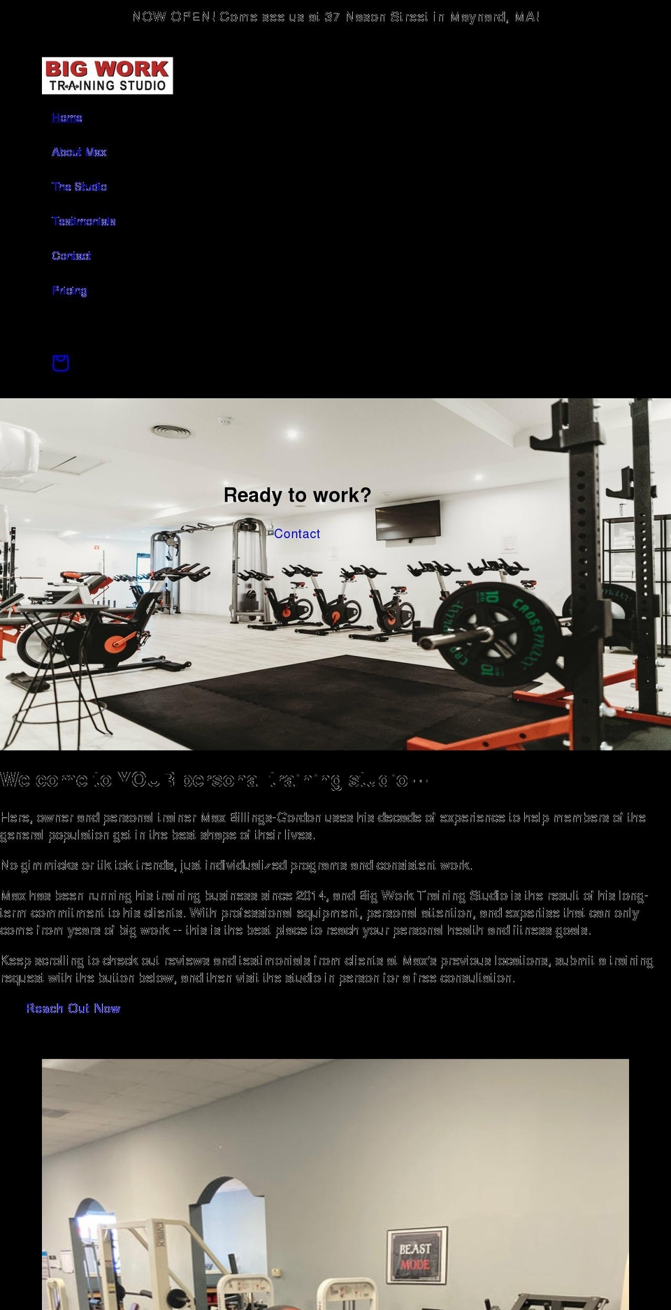 bigworkonly.com shopify website screenshot