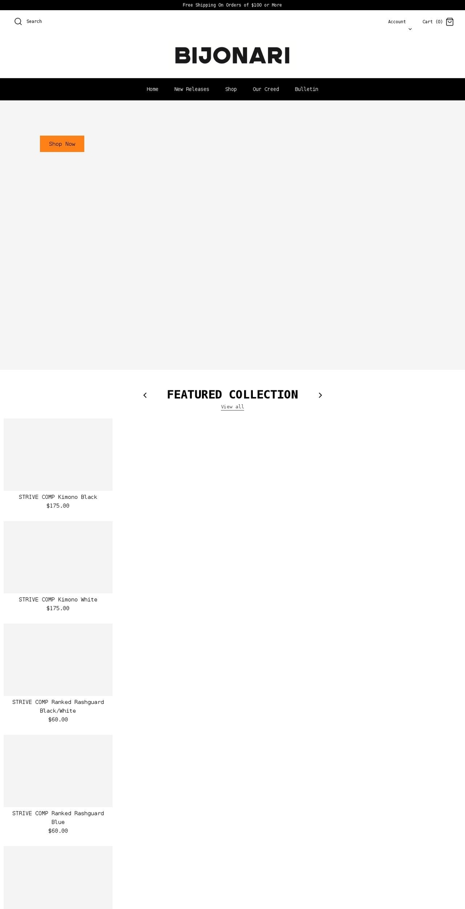 bijonari.com shopify website screenshot