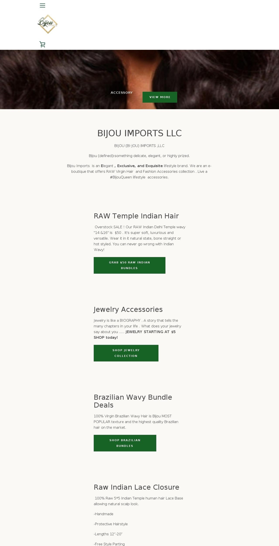 bijouimports.com — Shopify storefront screenshot