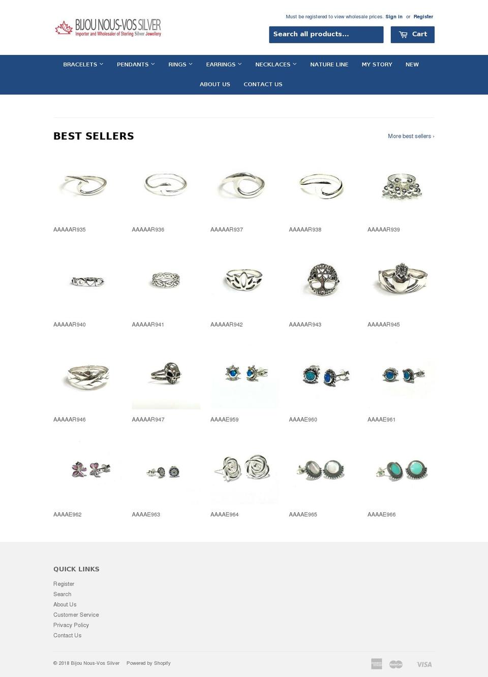 bijousilver.com shopify website screenshot