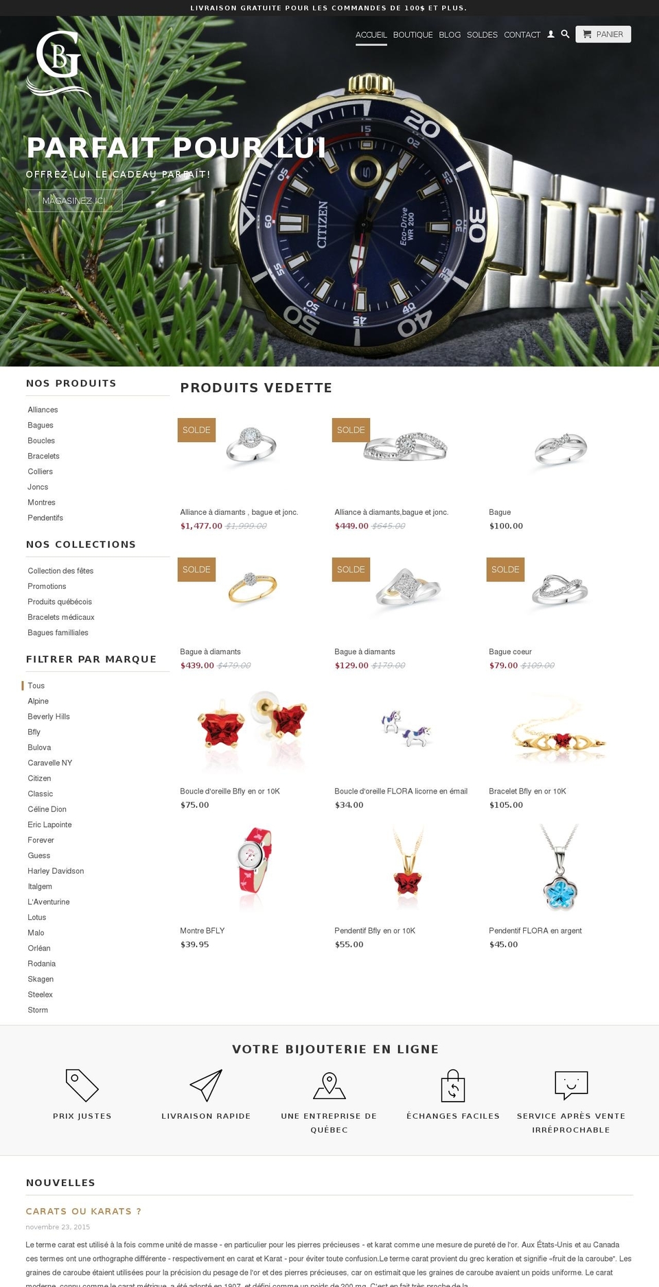 bijouteriegiffard.ca shopify website screenshot