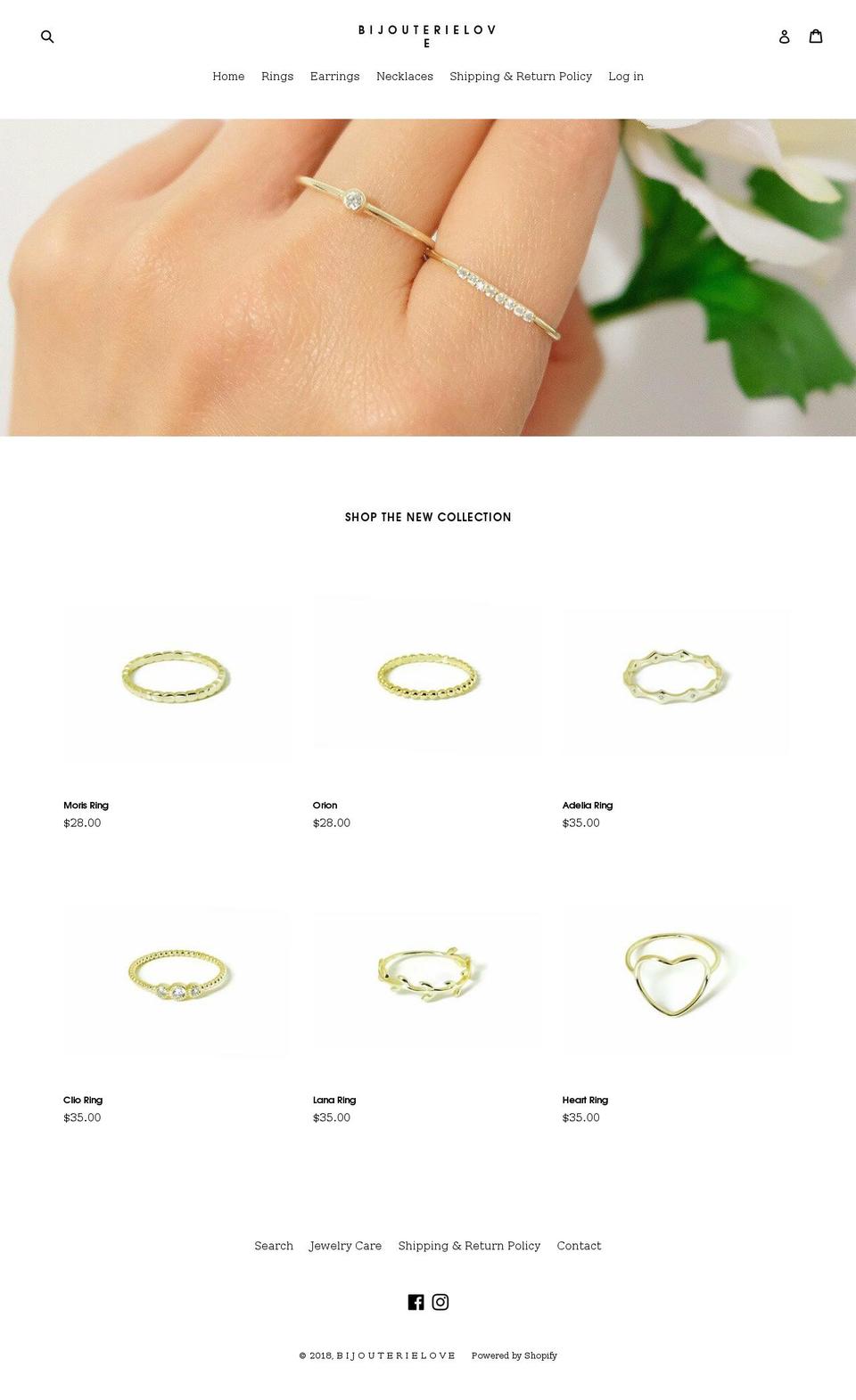 bijouterielove.com — Shopify storefront screenshot