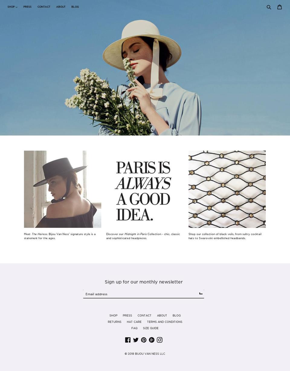 bijouvaness.com — Shopify storefront screenshot