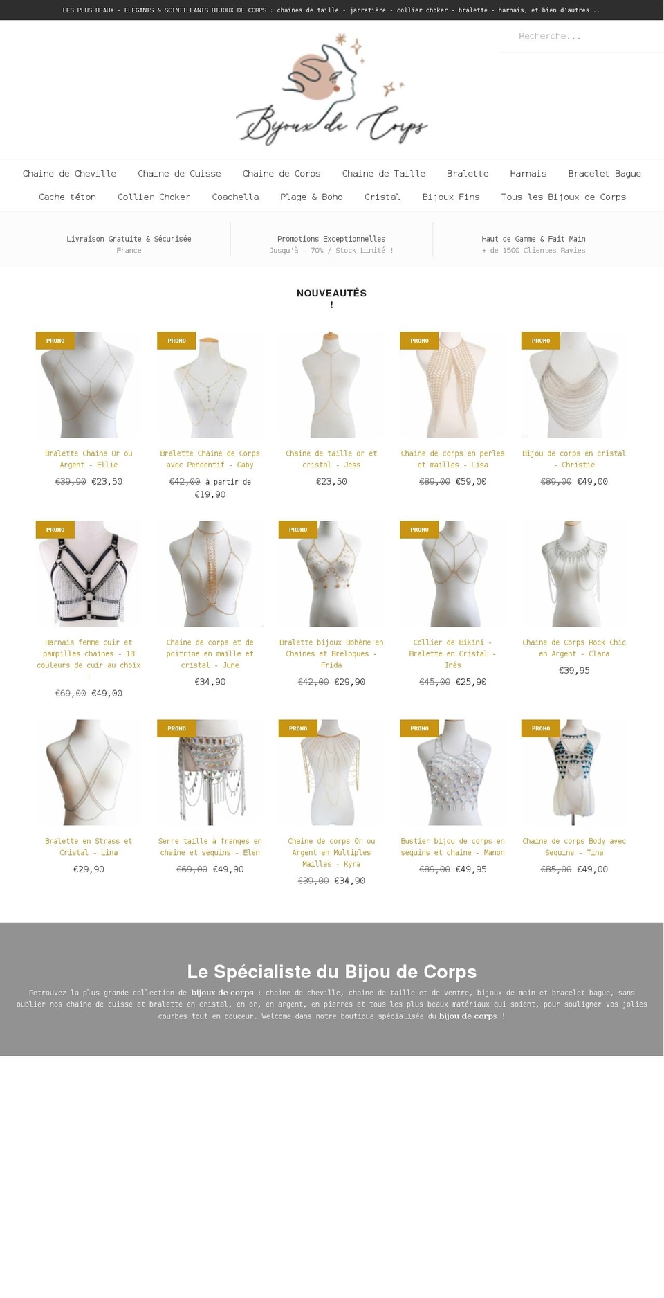 bijoux-de-corps.com shopify website screenshot