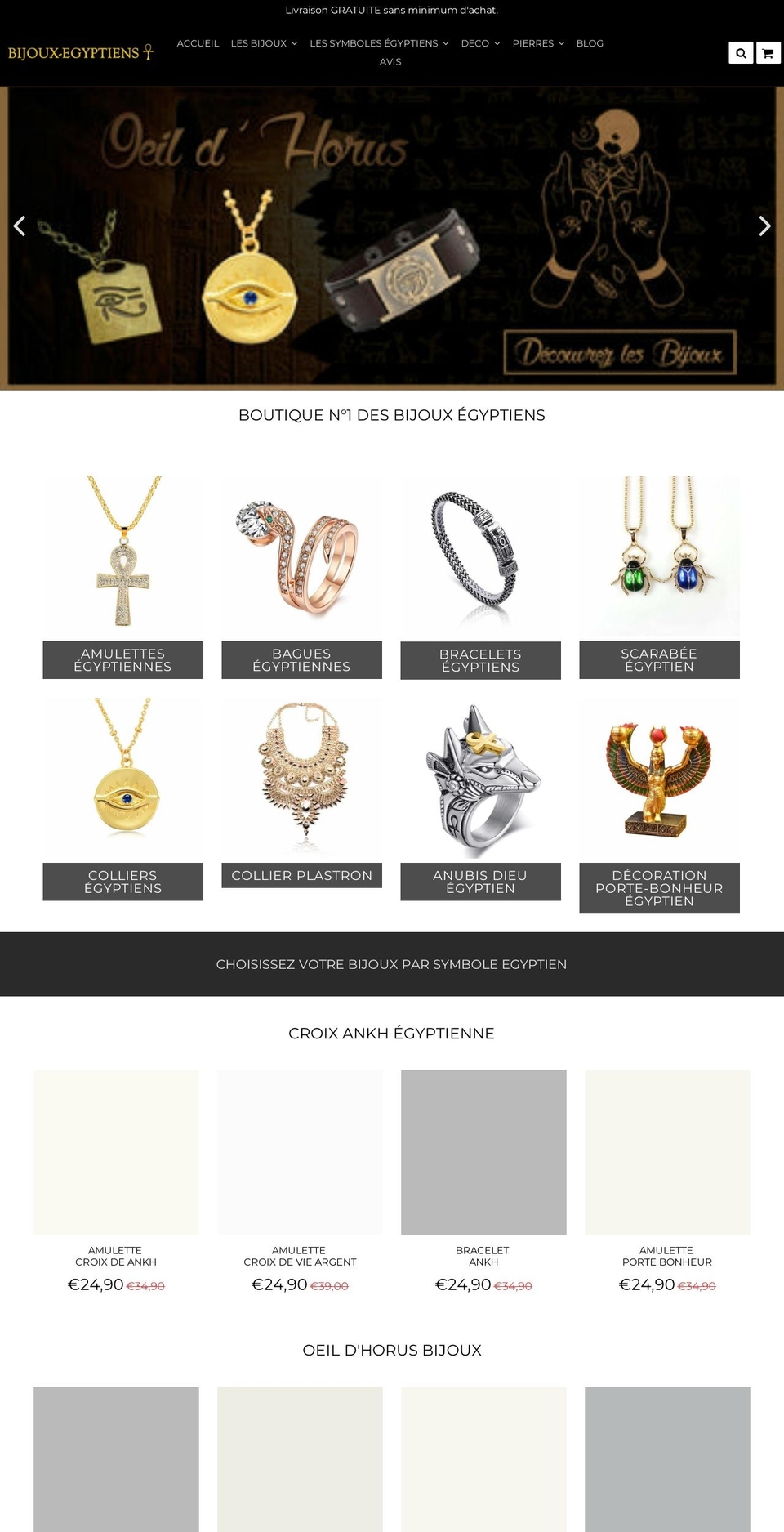 Speedfly--- Shopify theme site example bijoux-egyptiens.fr