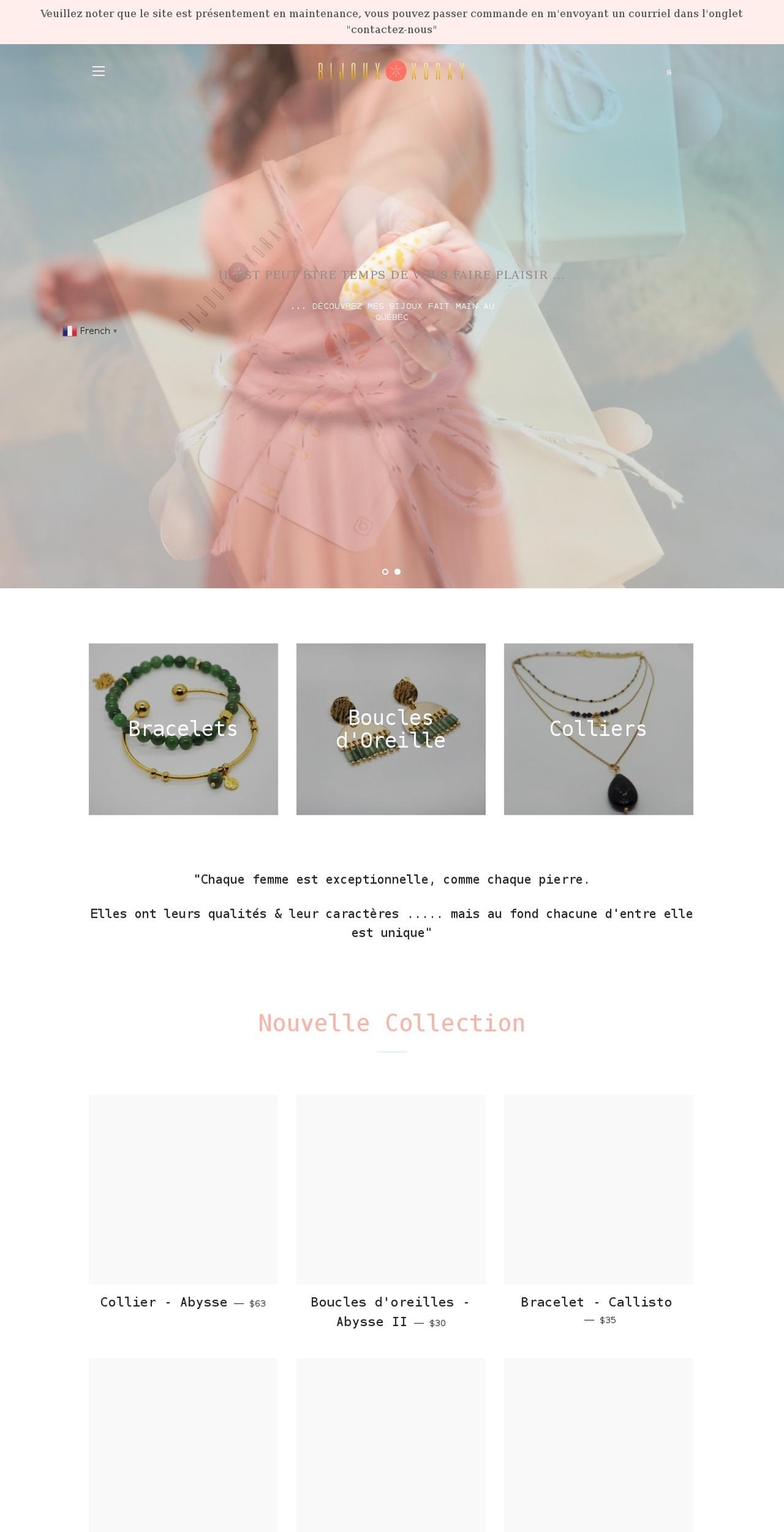 bijoux-koray.com shopify website screenshot