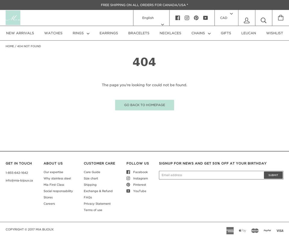 bijoux-mia.com shopify website screenshot