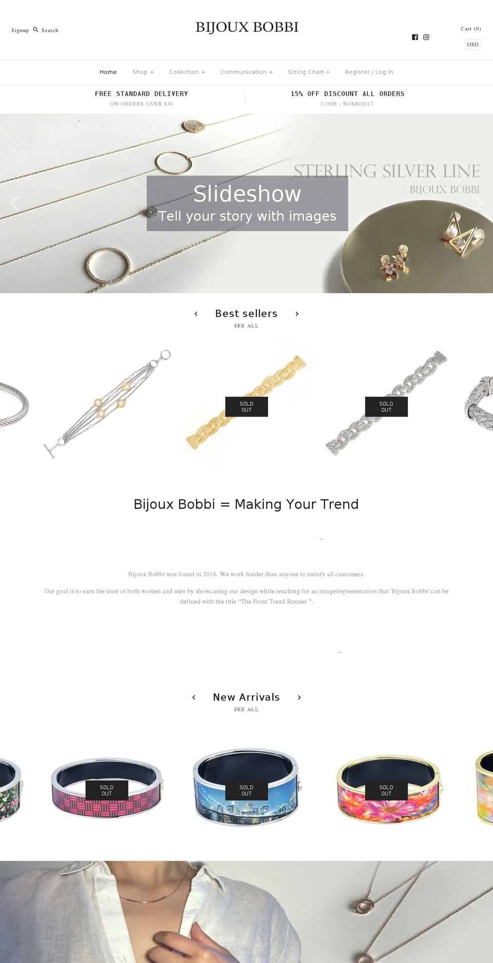 bijouxbobbi.com — Shopify storefront screenshot