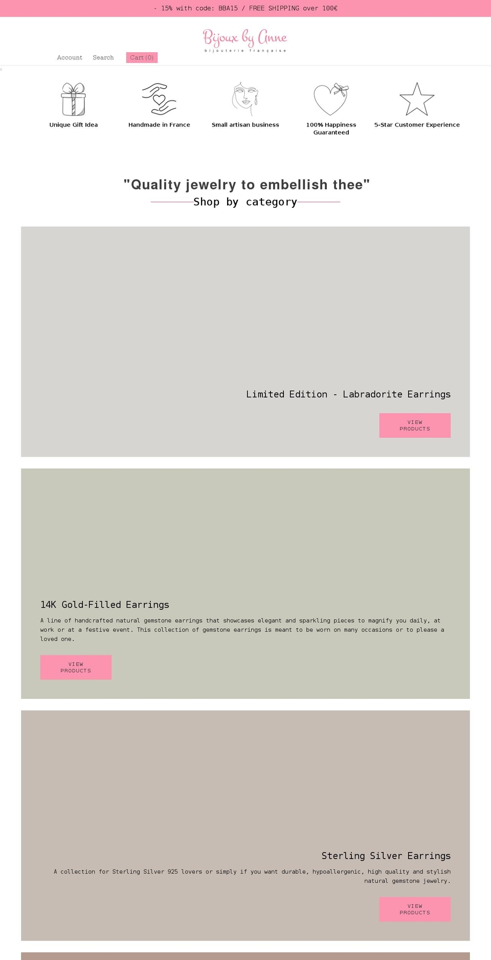 bijouxbyanne.com shopify website screenshot