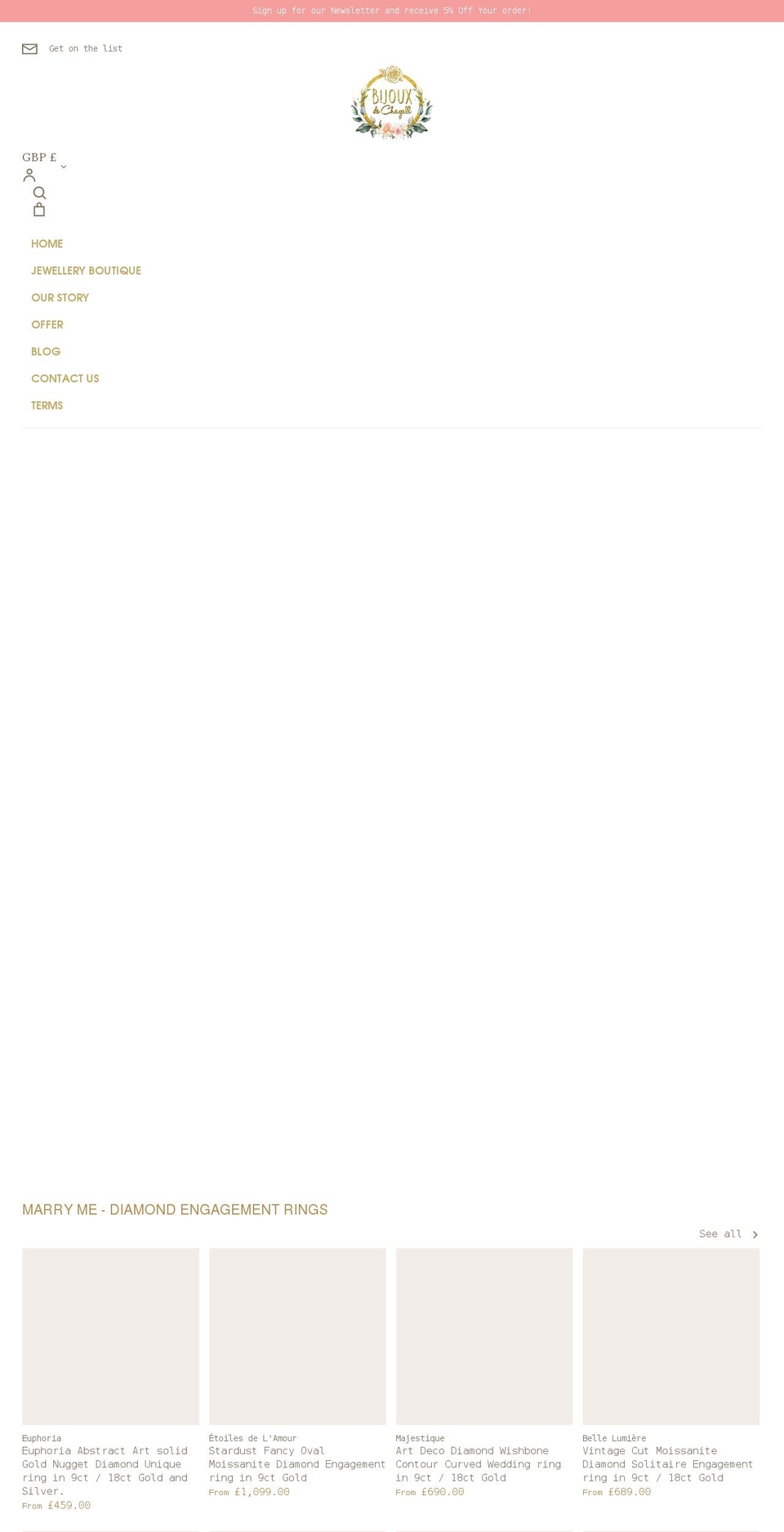 bijouxdechagall.com shopify website screenshot