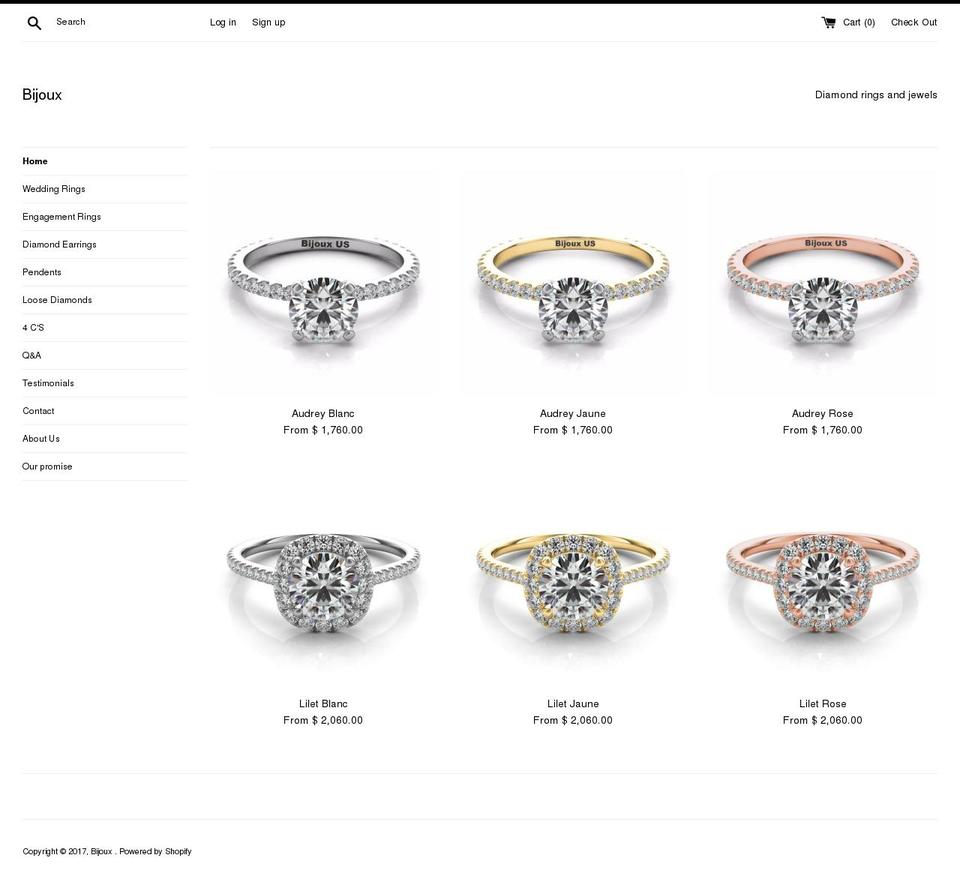 bijouxdiamonds.com shopify website screenshot