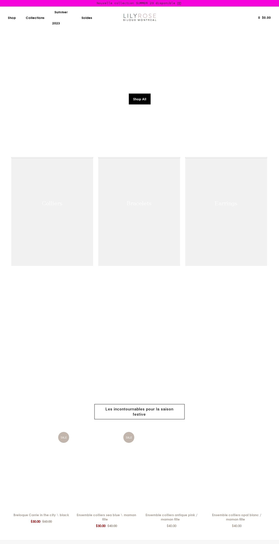 bijouxlilyrose.com shopify website screenshot