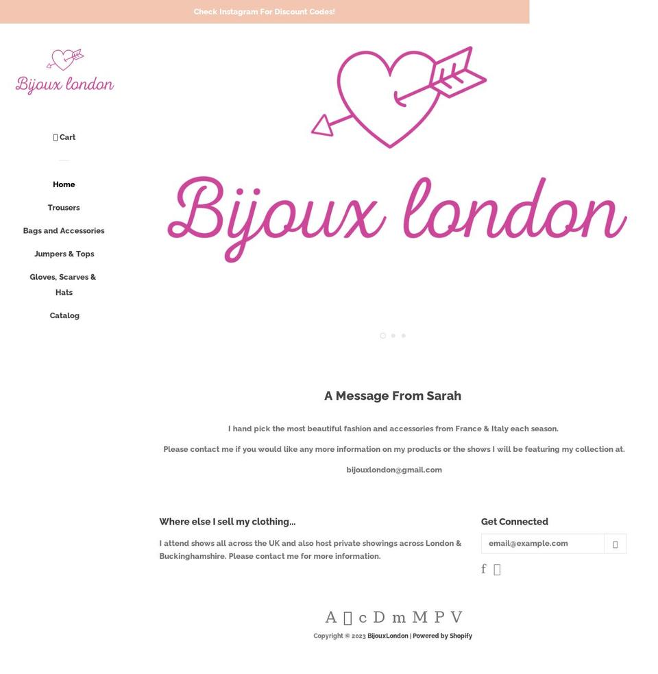 bijouxlondon.co.uk shopify website screenshot