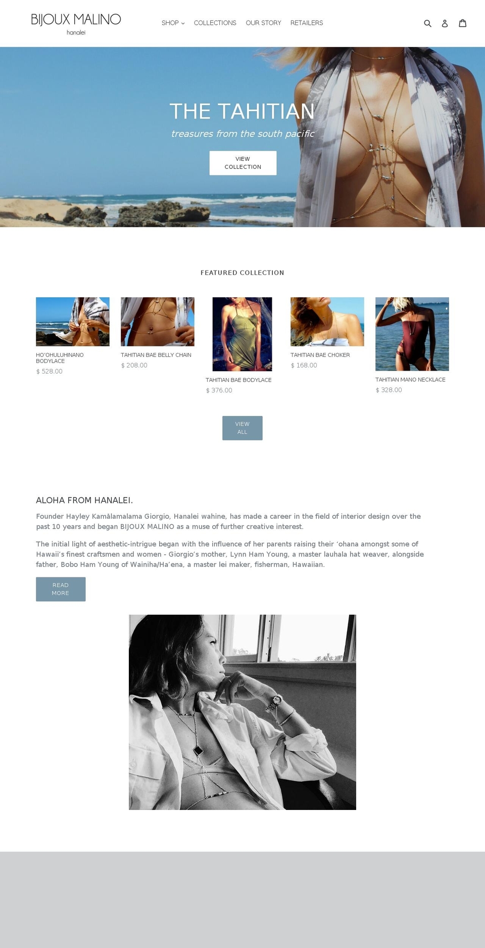 bijouxmalino.com shopify website screenshot