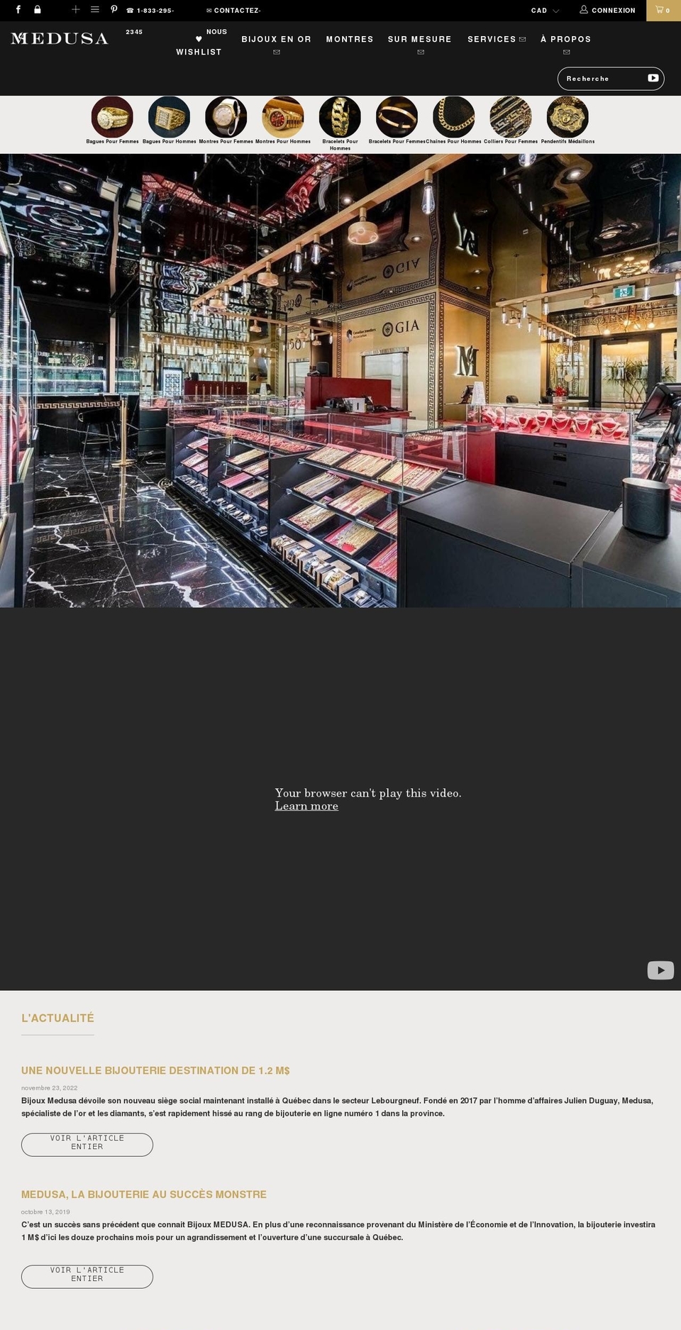 bijouxmedusa.net shopify website screenshot