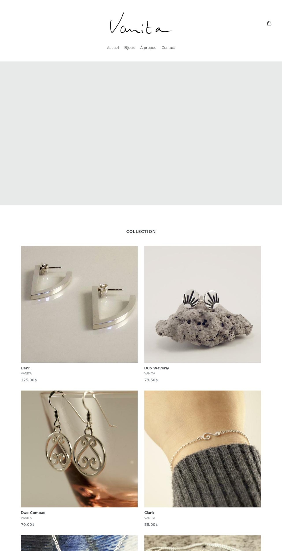 bijouxvanita.com — Shopify storefront screenshot