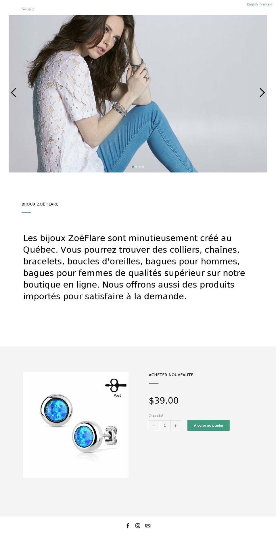 bijouxzoeflare.com shopify website screenshot