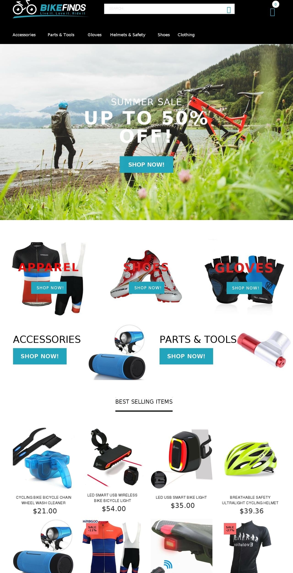 bike-finds.com — Shopify storefront screenshot