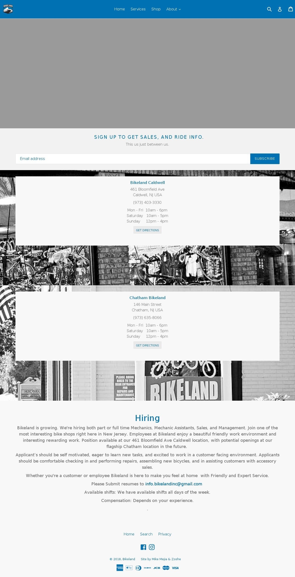 bikelandinc.com shopify website screenshot