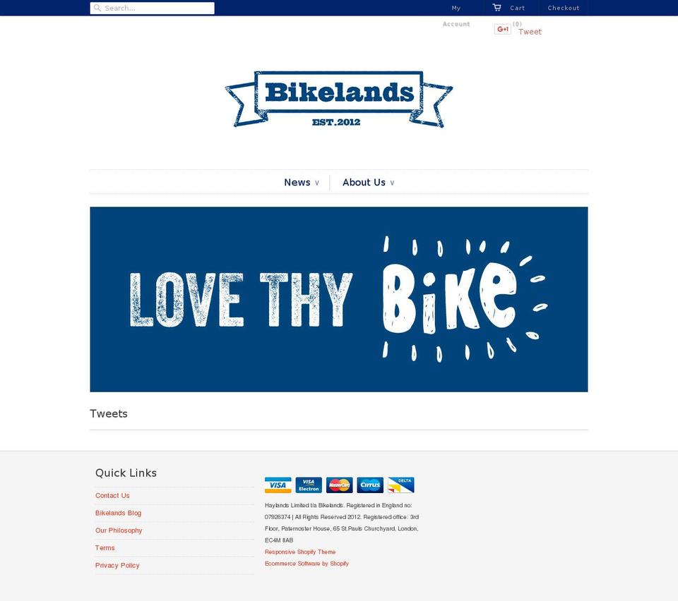 bikelands.com shopify website screenshot