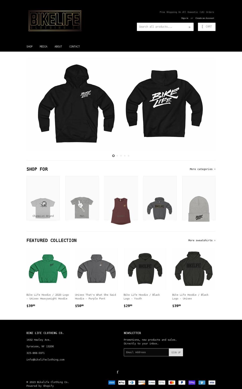 bikelifeclothing.com shopify website screenshot