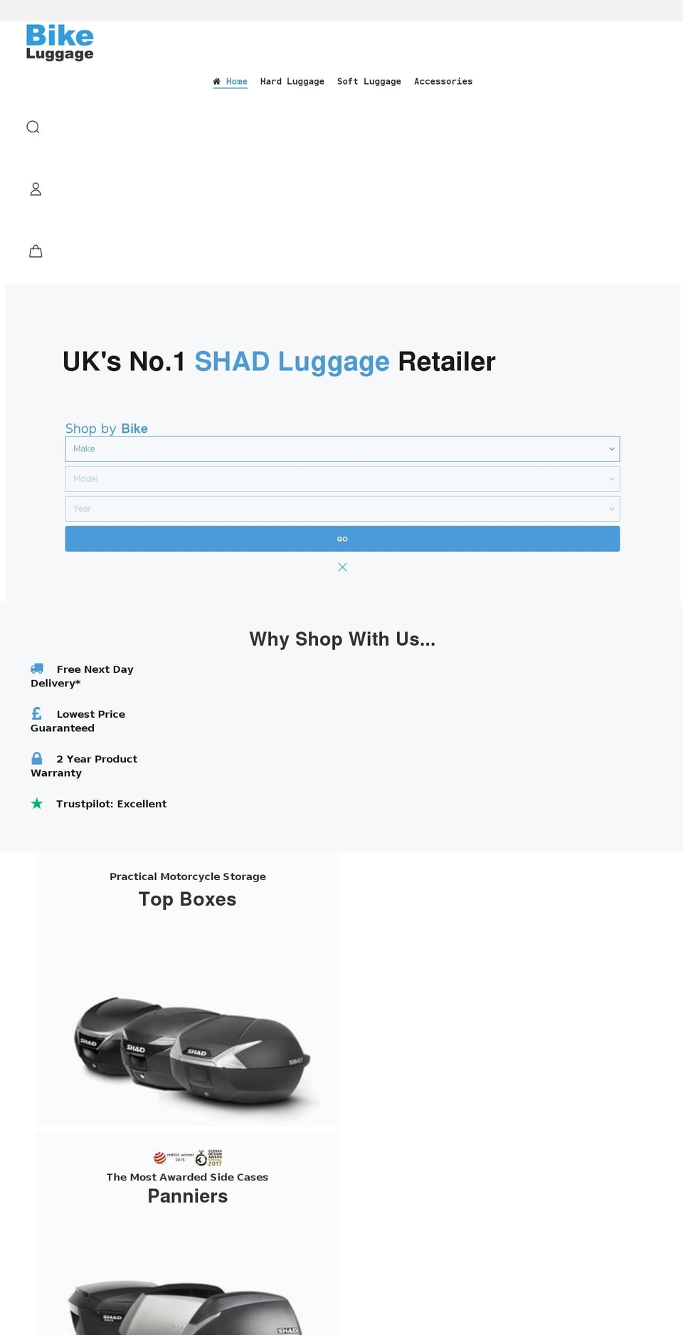 Yanka Shopify theme site example bikeluggage.co.uk